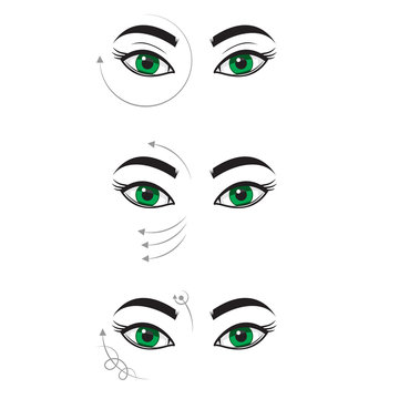 facial massage. gymnastics for the eyes. exercises for the skin around the eyes