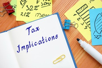 Business concept about Tax Implications with inscription on the sheet.