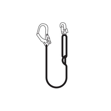 Nylon sling vector icon. Nylon lanyard