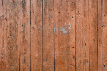 Wooden wall of brown fence, background texture.