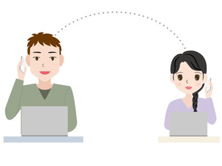 電話　会話　男女