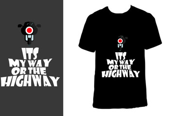 Vintage motorcycle t-shirt design for the highway bike rider.Vector illustration.