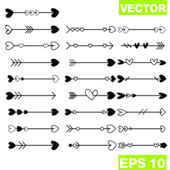 Heart arrow, design elements for Valentine's day and wedding