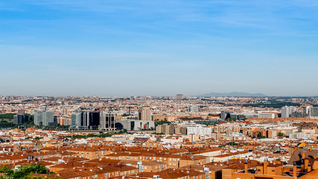Madrid Spain City Skyline, Spring.