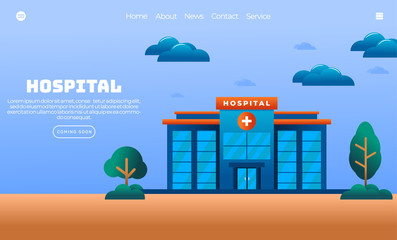 Illustration vector graphic of hospital building. Medical and healthcare concept. Perfect for web landing page, banner, poster, etc. © wellyans