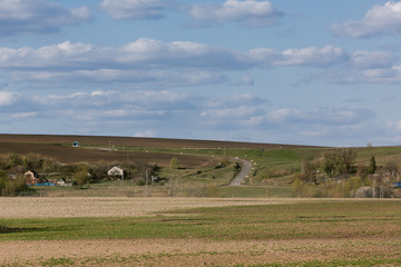 village located under the mountain