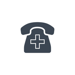 Emergency Phone related vector glyph icon. Isolated on white background. Vector illustration.