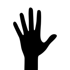 Silhouettes of hand isolated on a white background. Vector flat illustration