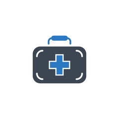 First Aid Kit related vector glyph icon. Isolated on white background. Vector illustration.