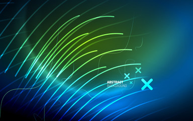 Abstract background - blue neon line design for Wallpaper, Banner, Background, Card, Book Illustration, landing page