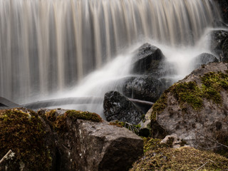 Fototapeta premium close up waterfall in the mountains