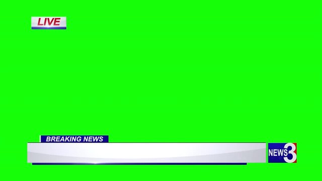 Animated Blank Lower Third Breaking News on Chroma Key Green Background	