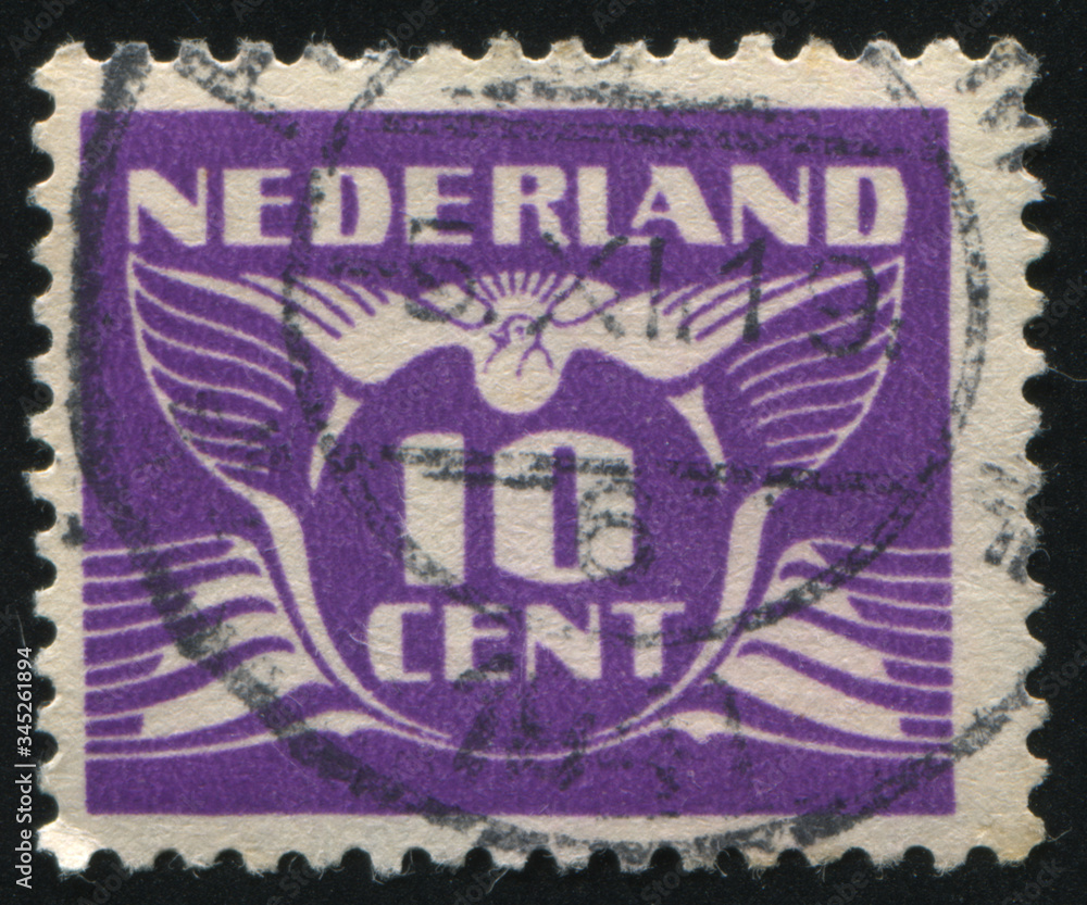 Sticker netherlands retro stamp