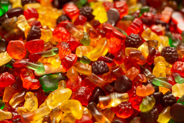 Colorful and fruity jelly candies