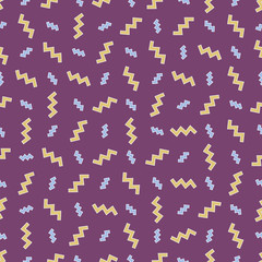 Fototapeta na wymiar Abstract geometric zigzag line memphis style seamless pattern vector background