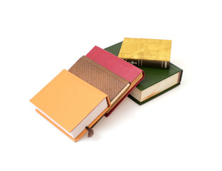 Stack of books isolated on a white background
