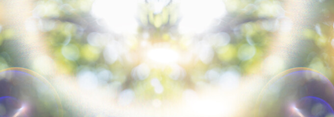 Abstract summer background. Sun glare defocus.