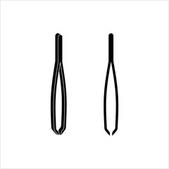 Tweezers Icon, Small Precision Tool, Consisting Of Two Arms Joined At One End