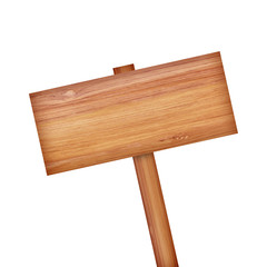 Wooden sign isolated on white