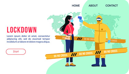 healthcare providers are working on disinfection to slow the spread of COVID-19 for sufficient healthcare potential. spraying disinfectant all over the place to avoid spreading virus. Web page templat