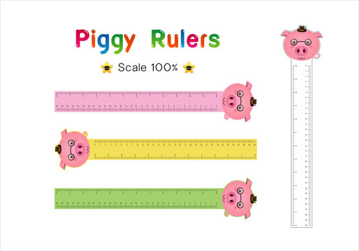 ulers Inch and metric rulers Vector isolated set