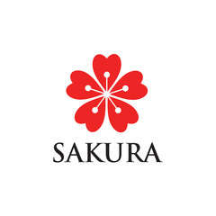 Sakura flower icon logo design template © dimensi design