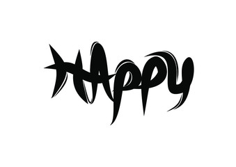 Obraz premium Happy lettering text. Modern calligraphy style vector illustration.