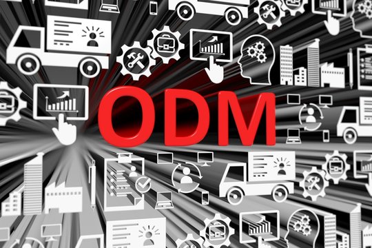 ODM concept blurred background 3d render illustration