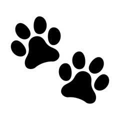 Animal two paws icon, dog, cat.. symbol for pet. Foot mark isolated on white background