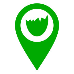 Obraz premium Eierschale und Kartenmarkierung