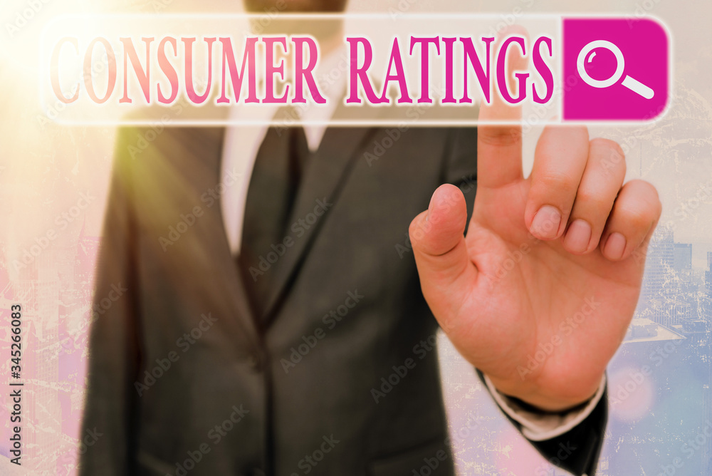 Poster writing note showing consumer ratings. business concept for feedback given by clients after buying p