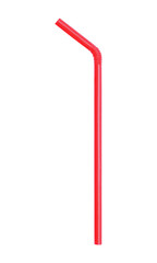 Red straw isolated on white background