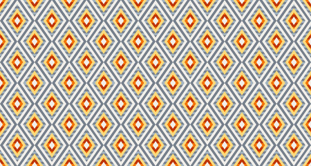 Geometrisches Ornament aus Rauten und Dreiecken im indianischen Stil. Nahtloses Muster für Web, Print, Textil, Tapete, Karte, Packpapier und Hintergrund