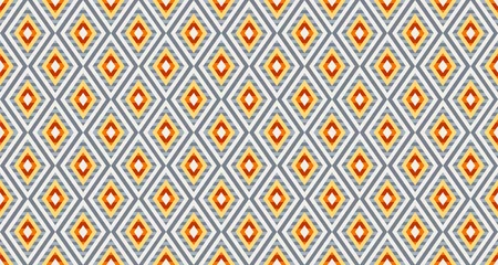 Gordijnen Geometrisch ornament van ruiten en driehoeken in de inheemse Amerikaanse stijl. Naadloos patroon voor web, print, textiel, behang, kaart, inpakpapier en achtergrond © Олеся Горячева
