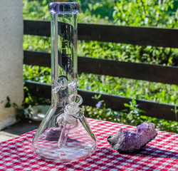 Novi Sad, Serbia - April 27. 2020: Bong-recreational cannabis smoking device 