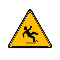 wet floor sign on white background