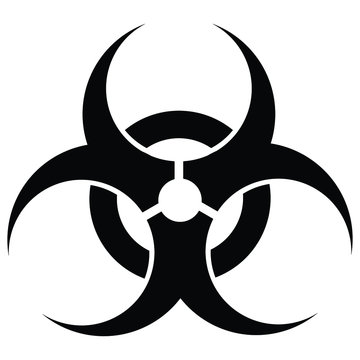 Biohazard logo. Black sign on a white background.