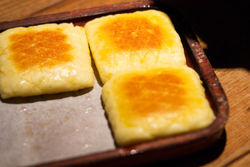 Pumpkin pie on a plate

