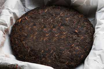 close up of Pu 'er tea