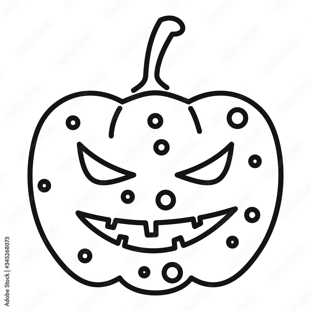 Aufkleber smiling pumpkin icon. outline smiling pumpkin vector icon for web design isolated on white backgroun