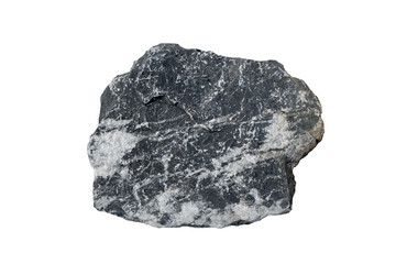 Macro shooting of  limestone rock isolated on white background.