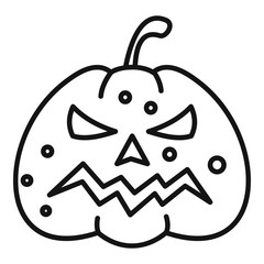 Smile pumpkin icon. Outline smile pumpkin vector icon for web design isolated on white background