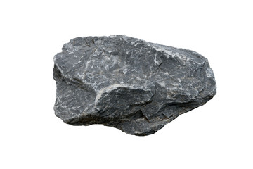 Macro shooting of  limestone rock isolated on white background.