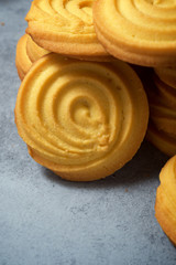 Butter cookies close up