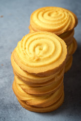 Butter cookies close up