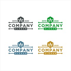 vintage cannabis simple vector logo minimalist design.
