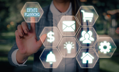 Handwriting text writing Estate Planning. Conceptual photo The management and disposal of that an...