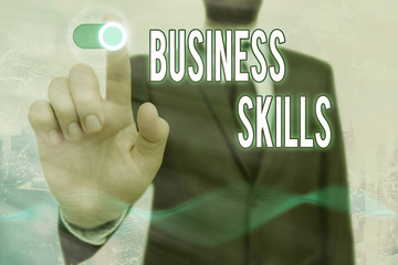 Conceptual hand writing showing Business Skills. Concept meaning An ability to acquire systematic...