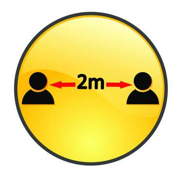 Social distancing emoji icon vector illustration