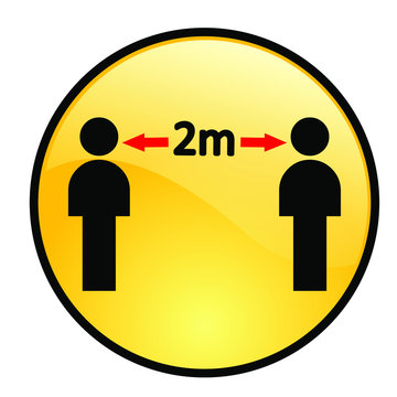 Social distancing emoji icon vector illustration